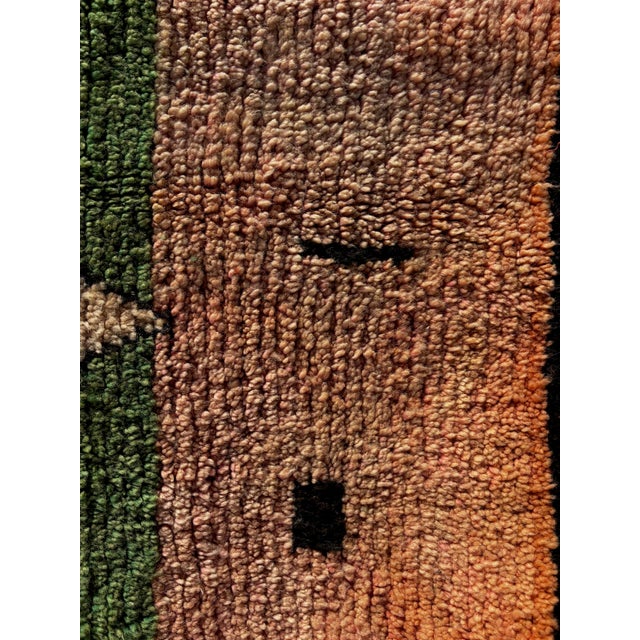 2020s Authentic Green Moroccan Berber Wool Rug For Sale - Image 5 of 7