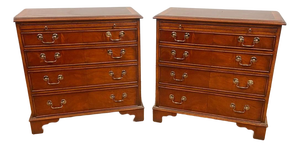 Georgian Revival Mahogany Bachelor Bedside Cabinets, Set of 2