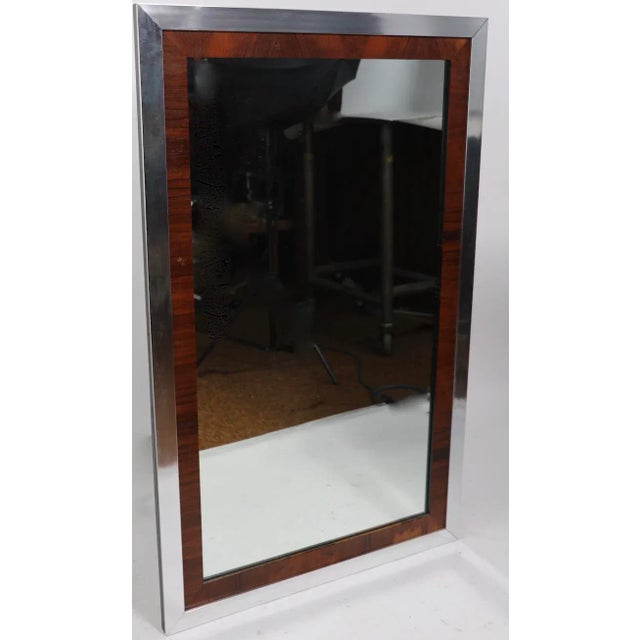 Wood Mid Century Mirrors After Baughman - a Pair For Sale - Image 7 of 12