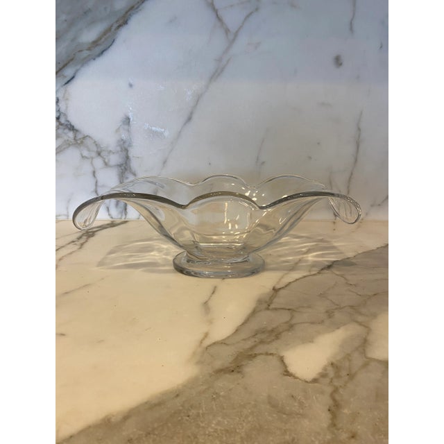 Heavy, elegant Art Deco Heisey glass display or serving bowl. “Diamond H” mark molded into the glass at the bottom of the...