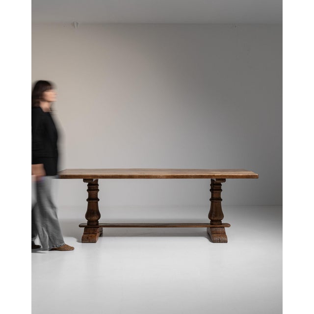 1970s 1970s French Brown Oak Refectory Table For Sale - Image 5 of 15