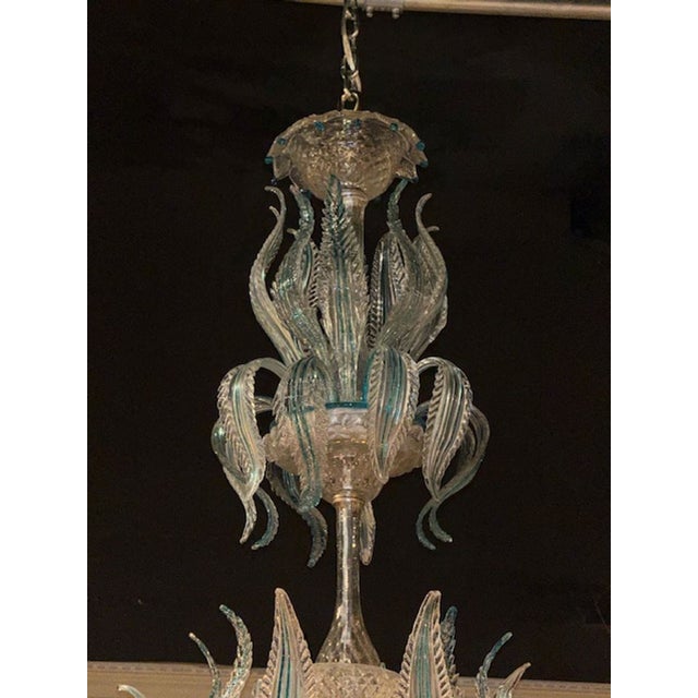 Antique Italian Venetian Chandelier With Blue Accents For Sale - Image 4 of 5