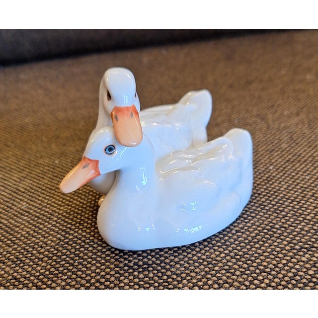 Hand-Painted Porcelain Ducks Figurine from Herend, 1970s, in Very Good conditions. Designed 1970 to 1979 This piece has an...
