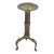 Vintage Brass and Copper Pillar Candle Holder Three Legs Staging Shelf Decor Dining Table Patina Corrosion For Sale