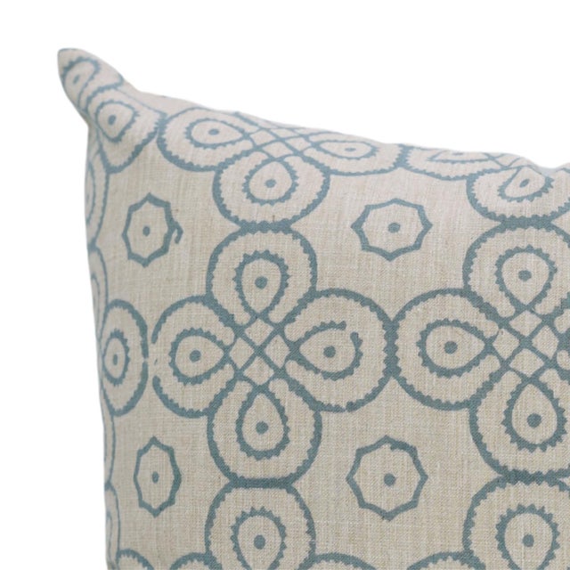 Artisan Cushion Cover 14x14 Inch Decorative Throw Linen Blend- Shubhang For Sale - Image 4 of 4