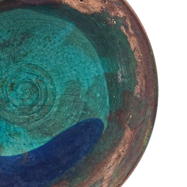 Joy Imai Iridescent Studio Ceramic Bowl With Shell Motif, 9" For Sale In San Francisco - Image 6 of 11