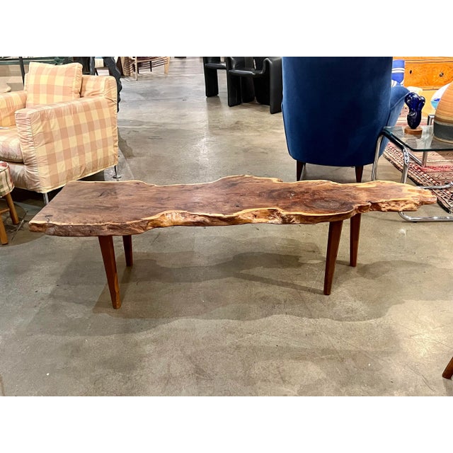 Wood Nakashima Style Organic Modern Coffee Table For Sale - Image 7 of 9