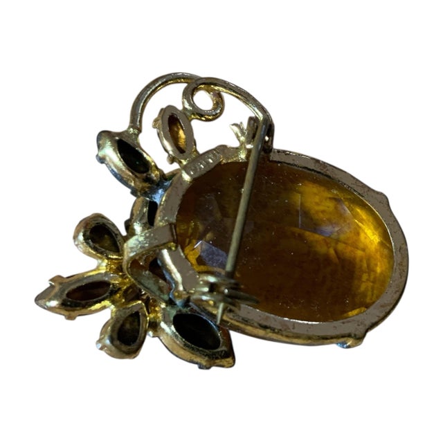 Signed Czecho Czechoslovakian Figural Butterfly Rhinestone Brooch For Sale - Image 4 of 6