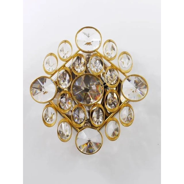 Vintage Sconces in Brass and Crystal by Gaetano Sciolari, 1970s, Set of 2 For Sale - Image 6 of 11