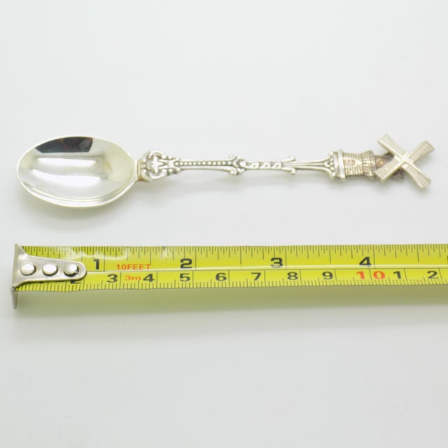 Vintage Handmade Sterling Silver 925 Teaspoon With Spinning Blades Windmill For Sale - Image 11 of 12