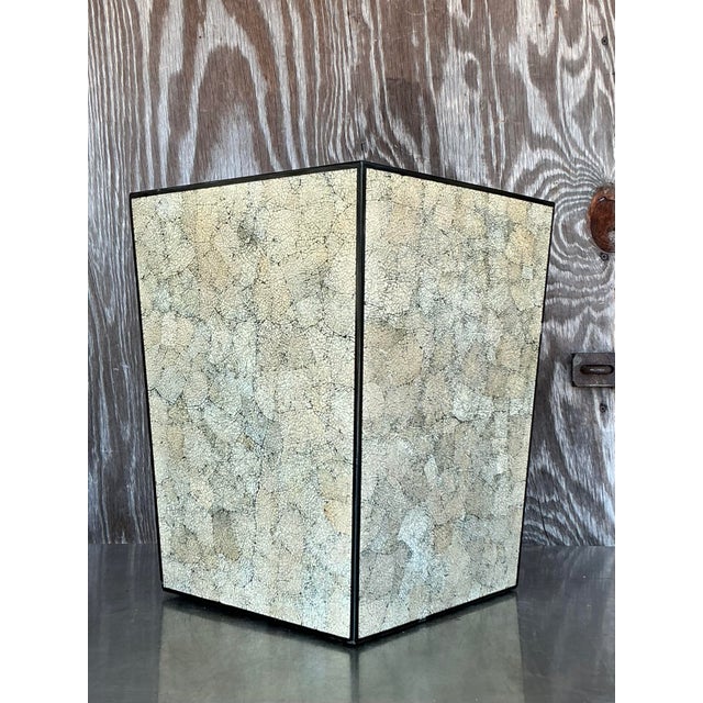 Vintage Boho Coquille D’Oeuf Eggshell Side Table For Sale - Image 4 of 9