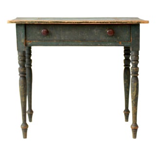 Antique American Painted Table With Drawer For Sale