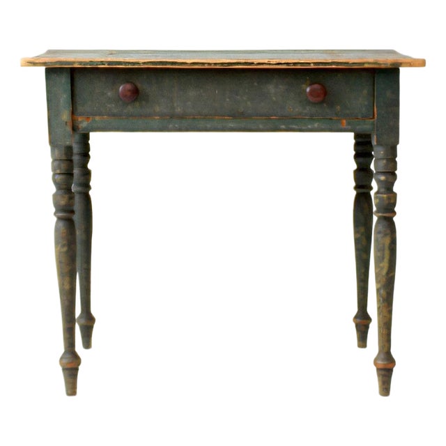Antique American Painted Table With Drawer For Sale