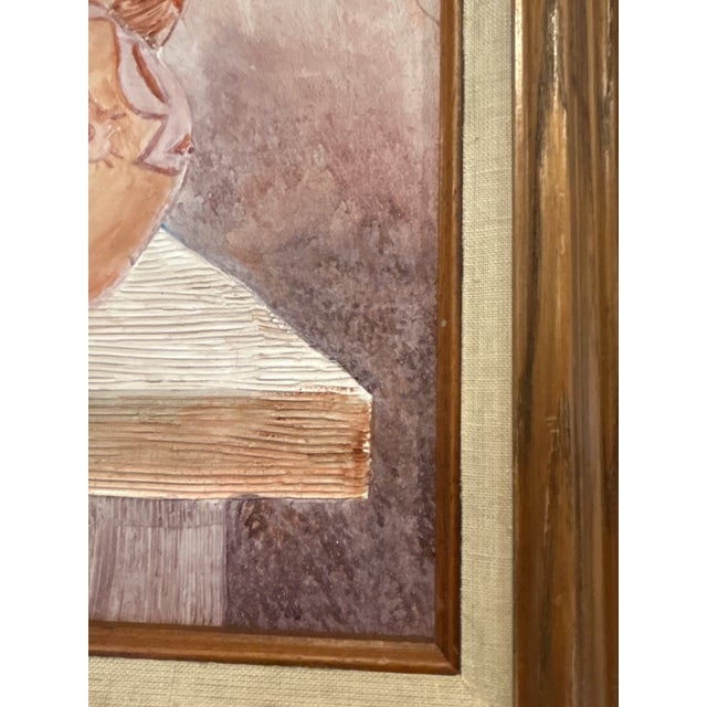 Vintage Myung "Mario" Jung Original Southwestern Pottery Still Life Sand & Oil Painting - Framed 16x20 For Sale - Image 18 of 18