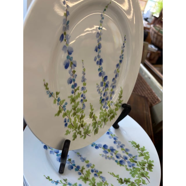 Mikasa Vintage Mid Century Modern Miskasa Dinner Plates “Bluebells” - Set of 10 For Sale - Image 4 of 5