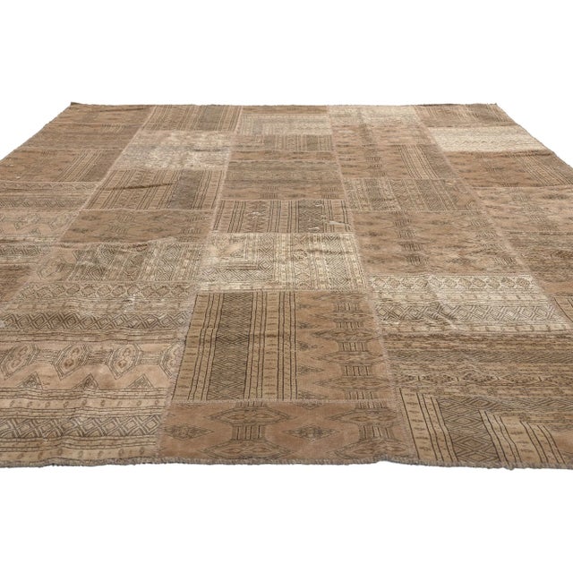 Modern Mid 20th Century Vintage Persian Patchwork Rug, 06'10 X 09'10 For Sale - Image 3 of 10