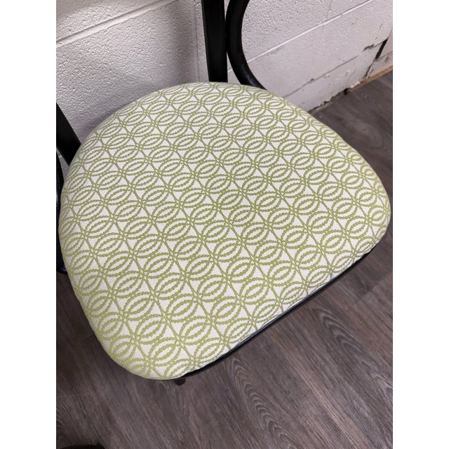 Wood Vintage Bentwood Geometric Upholstered Arm Chairs - Set of 3 For Sale - Image 7 of 11