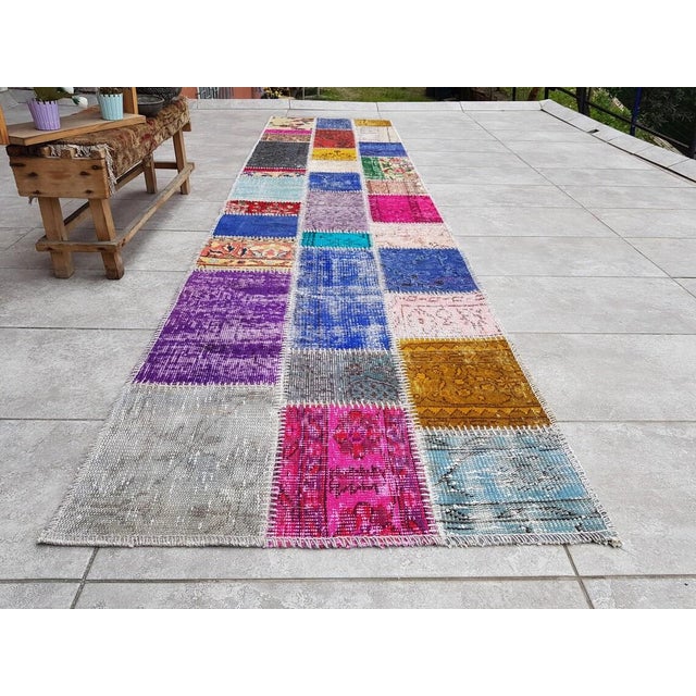 Ink Blue Home Living Vintage Runner For Sale - Image 8 of 10