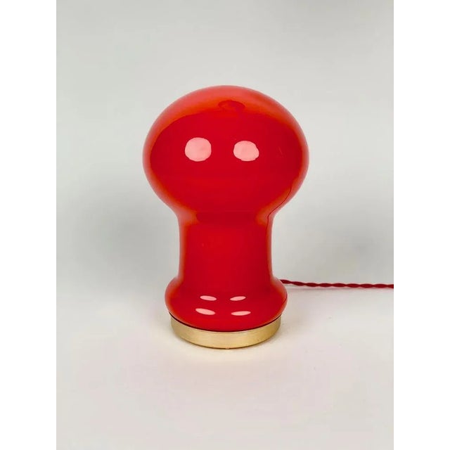 Mid-Century Table Lamp in Red Opaline Glass attributed to Stepan Tabery, 1975 For Sale - Image 4 of 10