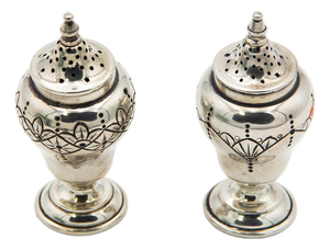 Silver Salt and Pepper Shaker Set, Set of 2