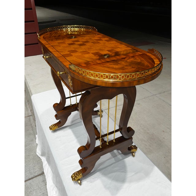 American Paw Foot Mahogany Game Table From Maitland-Smith For Sale - Image 3 of 12