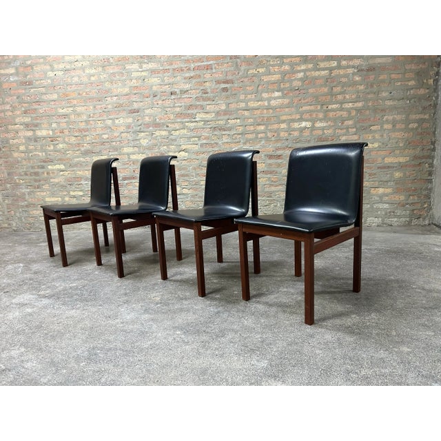 Tobia Scarpa Mid Century Rosewood Finnish Dining Chairs After Tobia Scarpa For Sale - Image 4 of 7