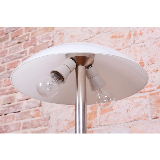 Bauhaus Table Lamp in Chrome, Steel, and Opaline Glass, Czech, 1930s For Sale - Image 6 of 10