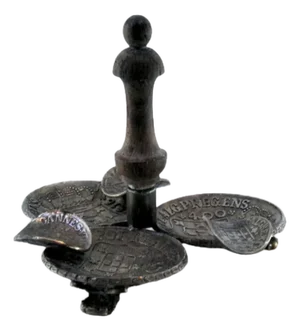 Small Silver Ashtray with Three Cigarette Holders