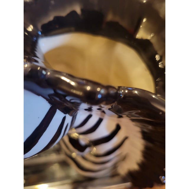 Ceramic 1981 Vintage Ceramic Black White Zebra Head Vase in the Manner of Fitz and Floyd For Sale - Image 7 of 7