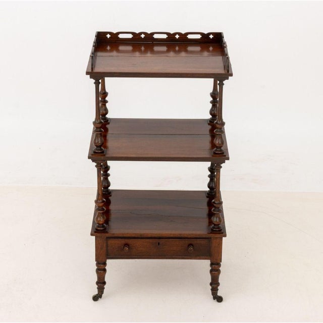 Victorian Victorian Rosewood Three-Tier Whatnot For Sale - Image 3 of 12
