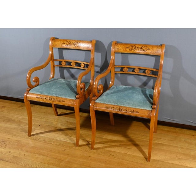 Set of Speckled Maple Armchairs, 1950s For Sale - Image 3 of 18