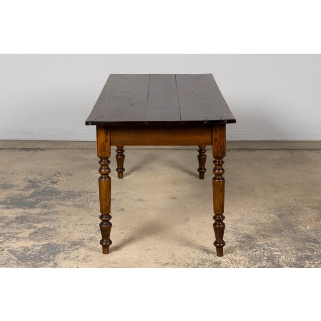 Mid-19th Century French Provincial Louis Philippe Style Oak Writing Table For Sale - Image 10 of 18