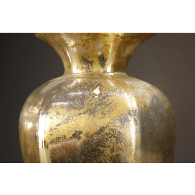 Brass 1950s Italian Mercury Glass Table Lamps With Gilt Brass Bases, Murano - a Pair For Sale - Image 8 of 15