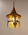 French Pendant Light in Iron, Copper and Glass, 1900s For Sale - Image 4 of 5