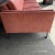 Reupholstered Milo Baughman Style Chrome Sofa in Crypton Salmon Corduroy For Sale - Image 9 of 11