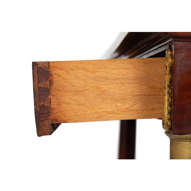 French Empire Antique Mahogany Gilt Bronze Marble Pier Table Circa 1820 For Sale - Image 13 of 18