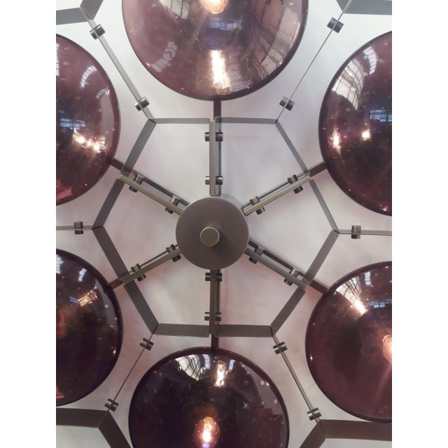 21st Century Beehive Bronze Amethyst Bubbles Murano Flush Mount by Fabio LTD For Sale - Image 6 of 6