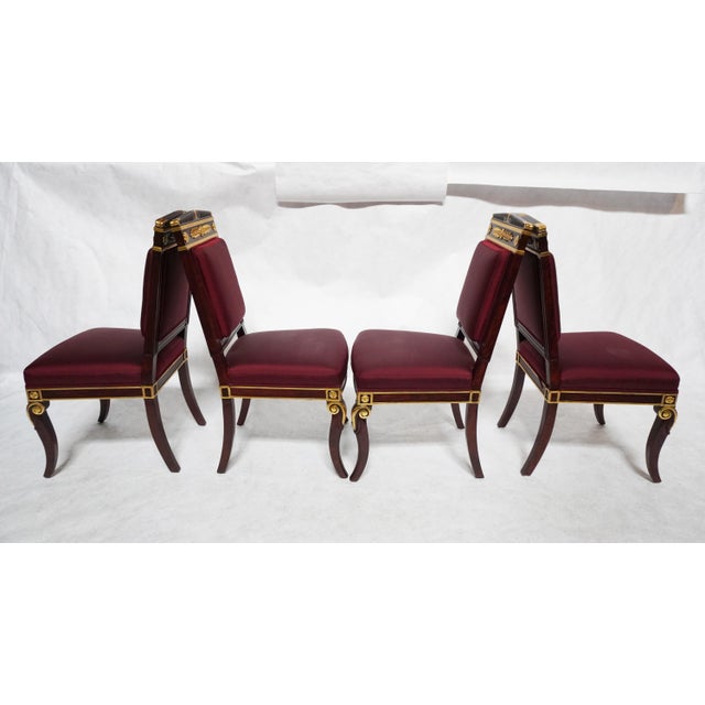 Set of Four Mid 20th Century Empire Style Chairs by William Switzer For Sale In Los Angeles - Image 6 of 18
