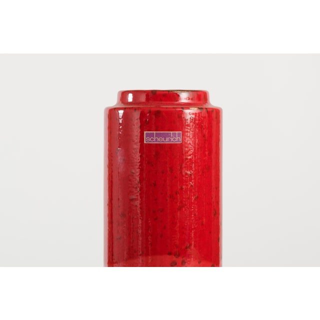 A tall, straight cylinder in that specific shade of red that has no business looking this good. Scheurich's glaze does all...