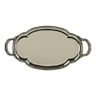 Vintage Silver Plated Serving Tray, Italy, 1970s For Sale