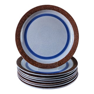 1950s Mid-Century Modern Swedish Gabriel Keramik Dinner Plates, Set of 8 For Sale