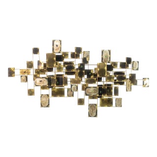 Vintage Curtis Jere Signed 1972 Labyrinth Brutalist MCM Brass Wall Sculpture For Sale