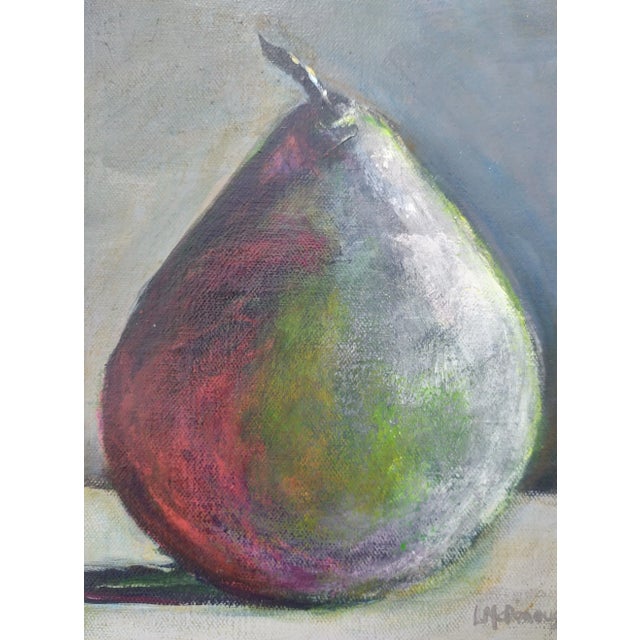 "Antique Pear" Contemporary Original Still Life Acrylic Painting by Linda McDonough For Sale In Naples, FL - Image 6 of 10