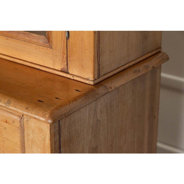 19th Century English Pine Glazed Housekeepers Cabinet, 1880s For Sale - Image 12 of 14