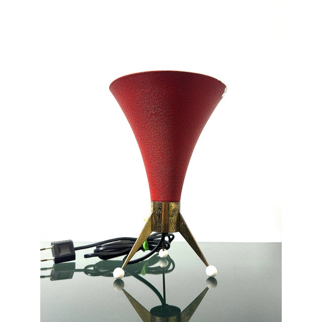 Red Sputnik Atomic Table Lamp, 1950s For Sale - Image 8 of 8