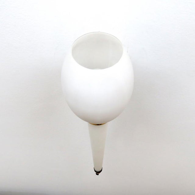 Metal Glass Torch Wall Light by Stilnovo, 1950 For Sale - Image 7 of 10