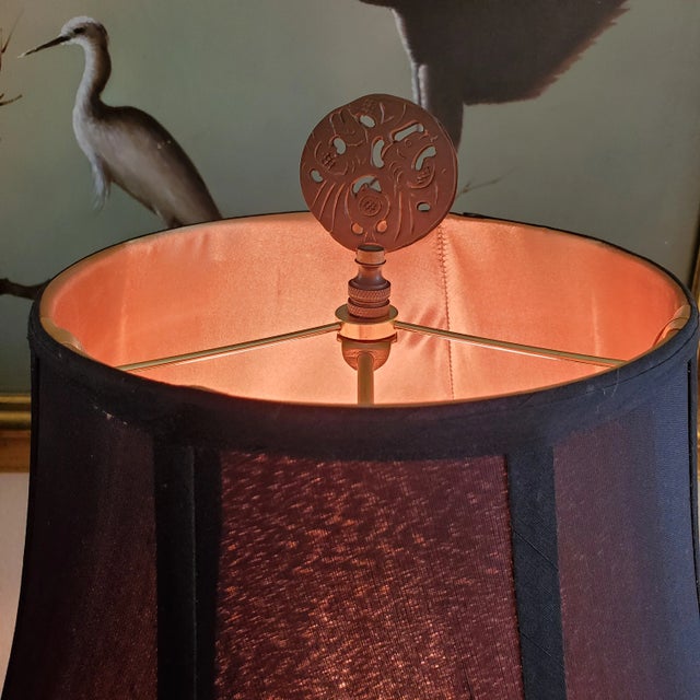 Vintage Pair of Japanese Asian Imari Porcelain Table Lamps For Sale - Image 9 of 12