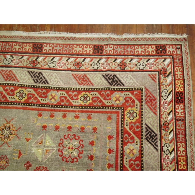 Zabihi Collection Large Gray Antique Khotan Rug - 7'8" x 15'10" For Sale - Image 4 of 12