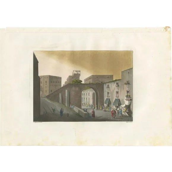 Ferrario, The Entrance to the Bazaar of Jerusalem, 1831, Print on Paper For Sale