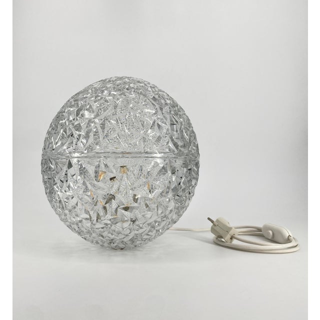 Metal Ball Lamp in Faceted Crystal Glass, 1950s For Sale - Image 7 of 18